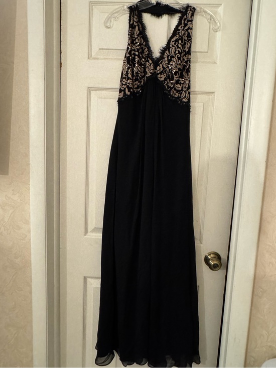 Tadashi Shoji Dresses & Skirts - Tadashi Shoji Collection Black Lace Sequin Halter Maxi Evening Gown - Size 8